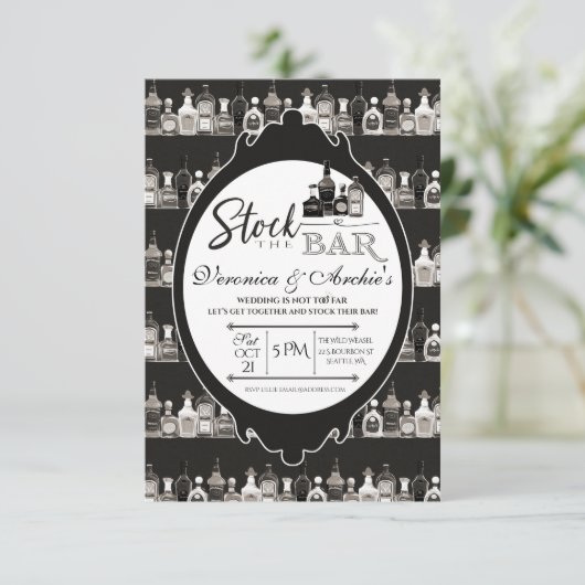 Bekijk de uitnodiging van de Bar Couple voor een w (Staand voorkant)