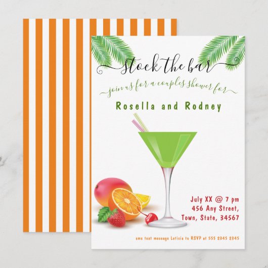 Bekijk de uitnodiging voor de Limoen van de Bar (Voorkant / Achterkant)