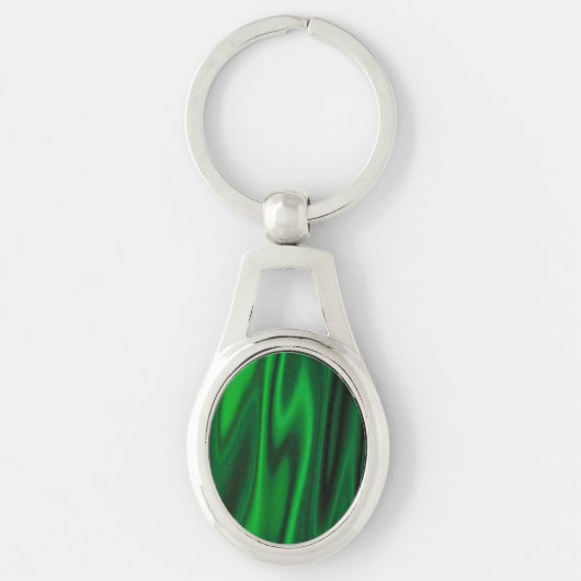 Bekijk de vloeiende 0f Emerald Green Satin Fabric Sleutelhanger (Voorkant)