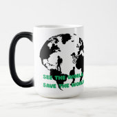 Bekijk de wereld Red de wereld Fietsen Wandelen Magische Mok (Links)