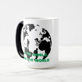 Bekijk de wereld Red de wereld Fietsen Wandelen Magische Mok (Voorkant links)