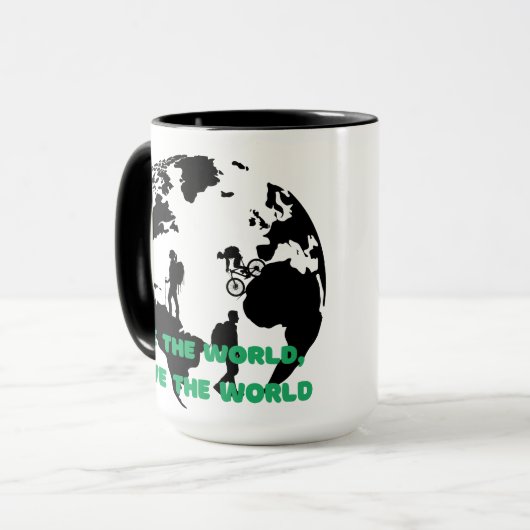 Bekijk de wereld Red de wereld Fietsen Wandelen Mok (Voorkant links)