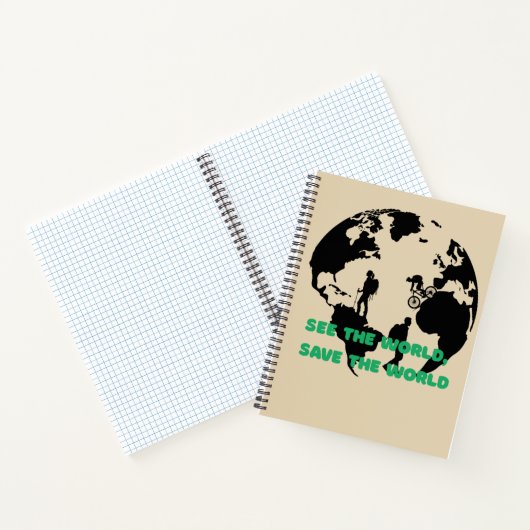 Bekijk de wereld Red de wereld Fietsen Wandelen Notitieboek (Binnen)