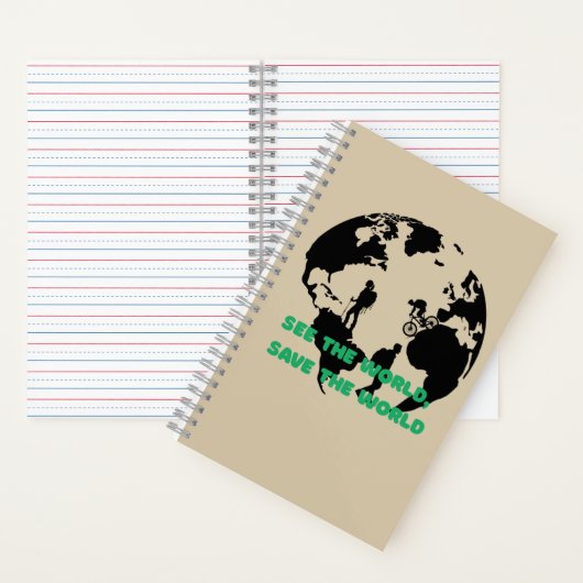 Bekijk de wereld Red de wereld Fietsen Wandelen Notitieboek (Binnen)