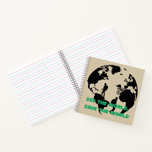 Bekijk de wereld Red de wereld Fietsen Wandelen Notitieboek (Binnen)