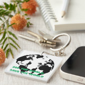 Bekijk de wereld Red de wereld Fietsen Wandelen Sleutelhanger (Voorkant Rechts)