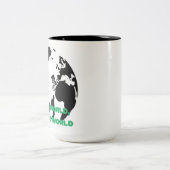 Bekijk de wereld Red de wereld Fietsen Wandelen Tweekleurige Koffiemok (Center)