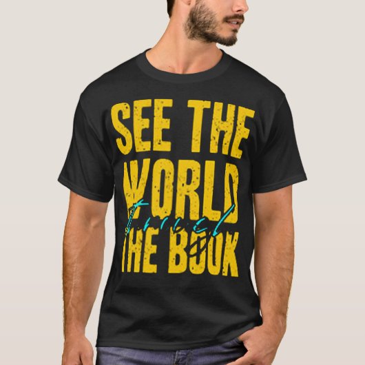Bekijk de wereld via het boek t-shirt (Voorkant)