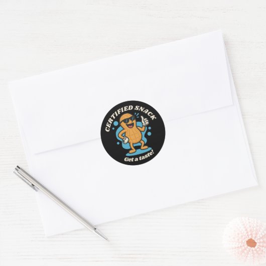 Bekijk deze noot: Gecertificeerde Snack Ronde Sticker (Envelop)