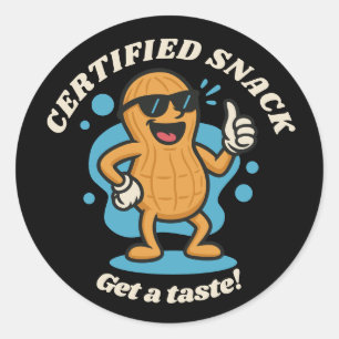 Bekijk deze noot: Gecertificeerde Snack Ronde Sticker