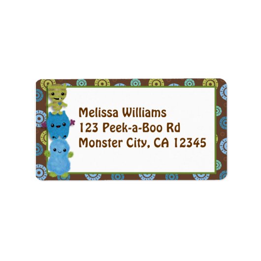 Bekijk een boek MONSTERS Adreslabel PABC-envelop Etiket (Voorkant)