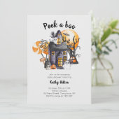 Bekijk een boek Schattige Halloween Baby shower Kaart (Staand voorkant)