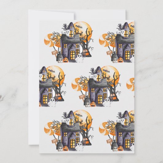 Bekijk een boek Schattige Halloween Baby shower Kaart (Achterkant)