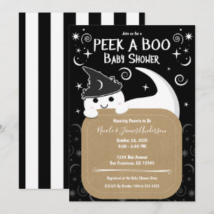 Bekijk een BOO Ghost Witch Halloween Baby shower Kaart