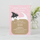 Bekijk een BOO Ghost Witch Pink Halloween Baby sho Kaart (Staand voorkant)