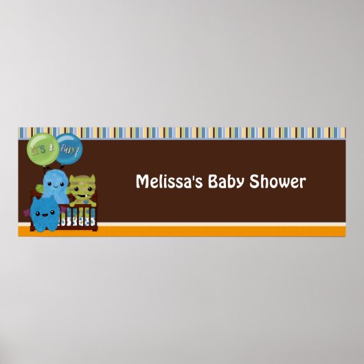 Bekijk een Boo MONSTERS Baby shower Banner PABC #3 Poster (Voorkant)