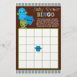 Bekijk een Boo Monsters Baby shower Game BINGO Kaa