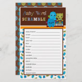 Bekijk een Boo Monsters Baby shower Word Scramble (Voorkant / Achterkant)
