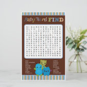 Bekijk een Boo Monsters Baby shower Word Zoeken (Staand voorkant)