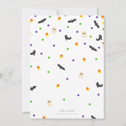 Bekijk een Booo Cute Birthday Party Kaart (Achterkant)