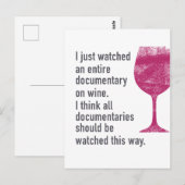 Bekijk een documentaire over wijn ... De enige weg Briefkaart (Voorkant / Achterkant)