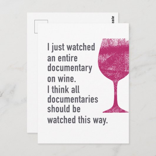 Bekijk een documentaire over wijn ... De enige weg Briefkaart (Voorkant / Achterkant)