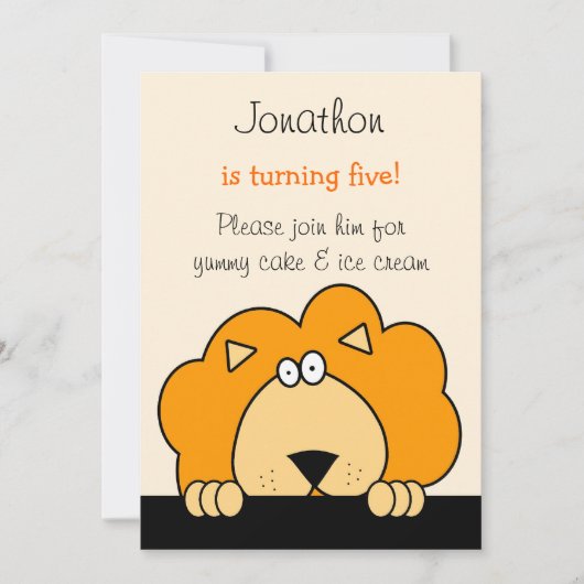 Bekijk een uitnodiging voor een Boo Lion Birthday (Voorkant)
