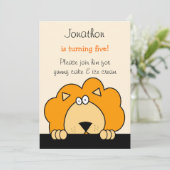 Bekijk een uitnodiging voor een Boo Lion Birthday (Staand voorkant)