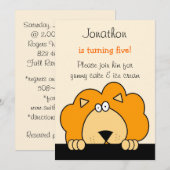 Bekijk een uitnodiging voor een Boo Lion Birthday (Voorkant / Achterkant)