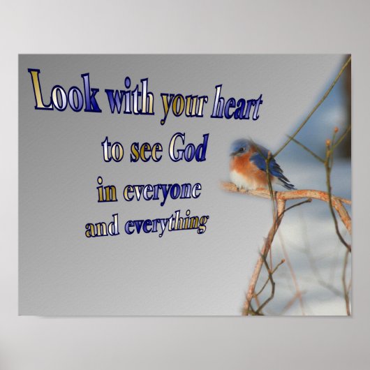 Bekijk God Bluebird Inspirerend Quote Poster (Voorkant)