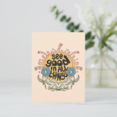 Bekijk goed in alle dingen Hippie Graphic Briefkaart (Staand voorkant)