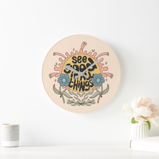 Bekijk goed in alle dingen Hippie Graphic Grote Klok (Huis)