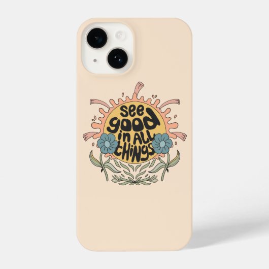 Bekijk goed in alle dingen Hippie Graphic iPhone Hoesje (Achterkant)