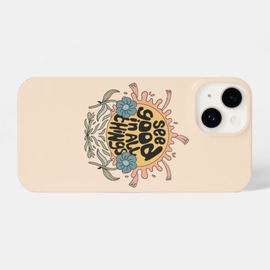 Bekijk goed in alle dingen Hippie Graphic iPhone Hoesje (Achterkant horizontaal)