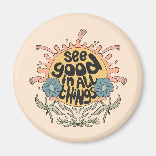 Bekijk goed in alle dingen Hippie Graphic Magneet (Voorkant)