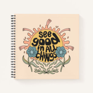 Bekijk goed in alle dingen Hippie Graphic Notitieboek