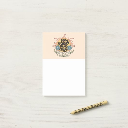 Bekijk goed in alle dingen Hippie Graphic Post-it® Notes (Op bureau)