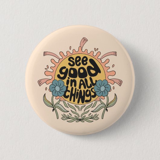 Bekijk goed in alle dingen Hippie Graphic Ronde Button 5,7 Cm (Voorkant)