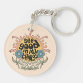 Bekijk goed in alle dingen Hippie Graphic Sleutelhanger (Achterkant)