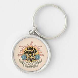 Bekijk goed in alle dingen Hippie Graphic Sleutelhanger