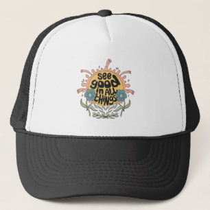 Bekijk goed in alle dingen Hippie Graphic Trucker Pet