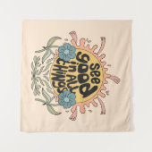 Bekijk goed in alle dingen Hippie Graphic Wandkleed (Voorkant (horizontaal))