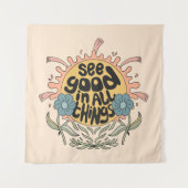 Bekijk goed in alle dingen Hippie Graphic Wandkleed (Voorkant)