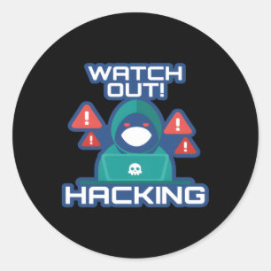 Bekijk Hacking Volledige Stack Coder Software Ontw Ronde Sticker
