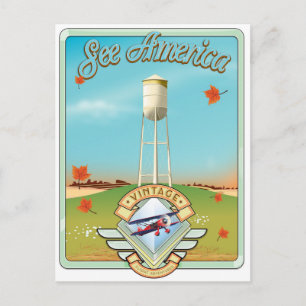 Bekijk het Amerikaanse  poster van 50-stijl Briefkaart