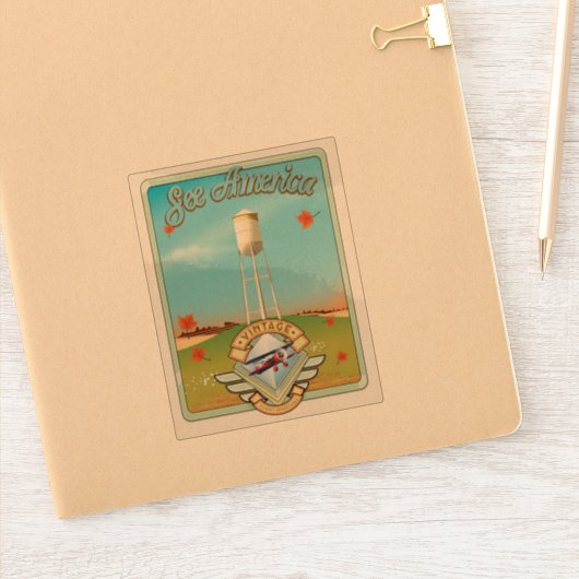 Bekijk het Amerikaanse poster van 50-stijl Sticker (Notitieboek)