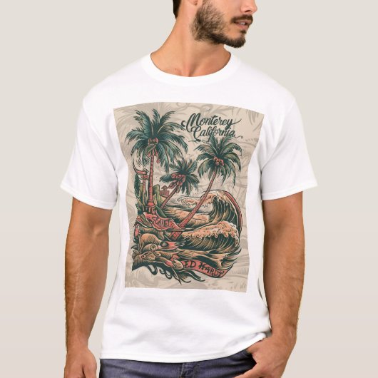 BEKIJK HET BEACH DESIGN T-SHIRT (Voorkant)