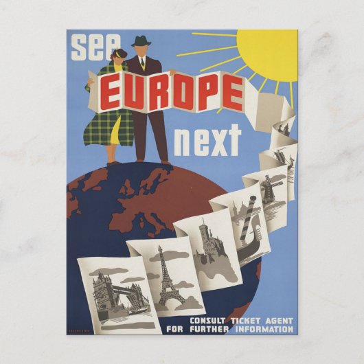 Bekijk het Briefkaart van het Europa Vintage Trave (Voorkant)