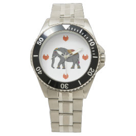 Bekijk het horloge van de olifant Thaise stijl.