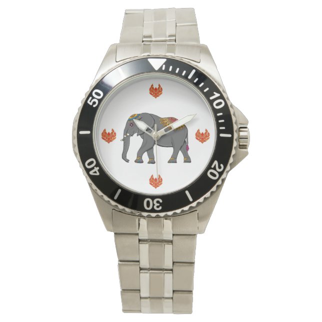 Bekijk het horloge van de olifant Thaise stijl. (Voorkant)